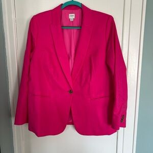 JCREW Factory Linen Cotton Blazer size 16 - color: Crisp Begonia